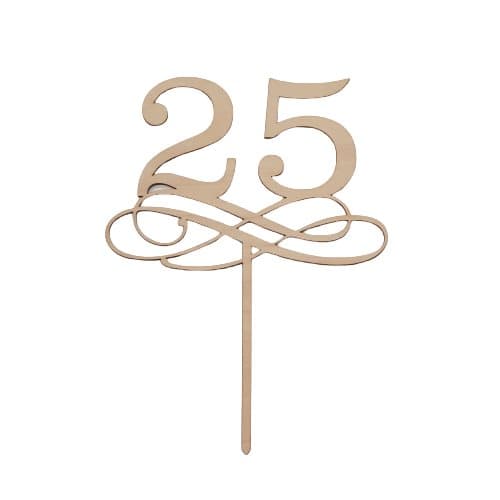 Tårtdekoration i trä 25 år