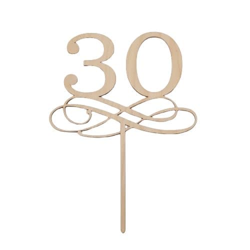 Tårtdekoration i trä 30 år