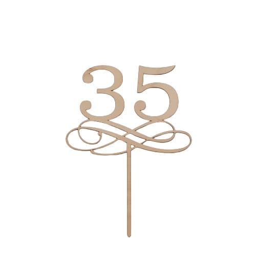 Tårtdekoration i trä 35 år
