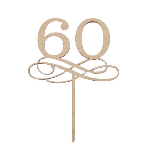 Tårtdekoration i trä 60 år