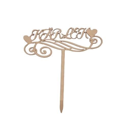 Tårtdekoration i trä "Kärlek"