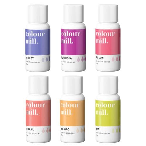 Tropical Chokladfärg Oljebaserad Ätbar Färg 6-Pack - Colour Mill Färgpaket