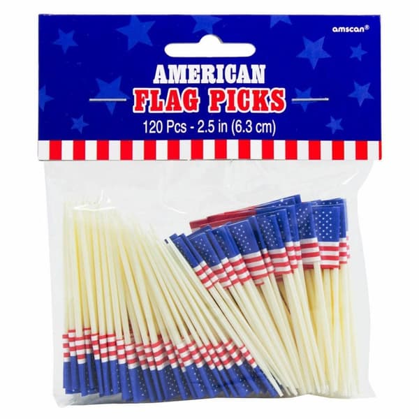 Amscan American Flag Party Picks (Pack of 120)