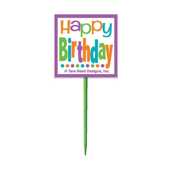 Unique Party Polka Dot Birthday Cake Topper Set (Pack of 48)