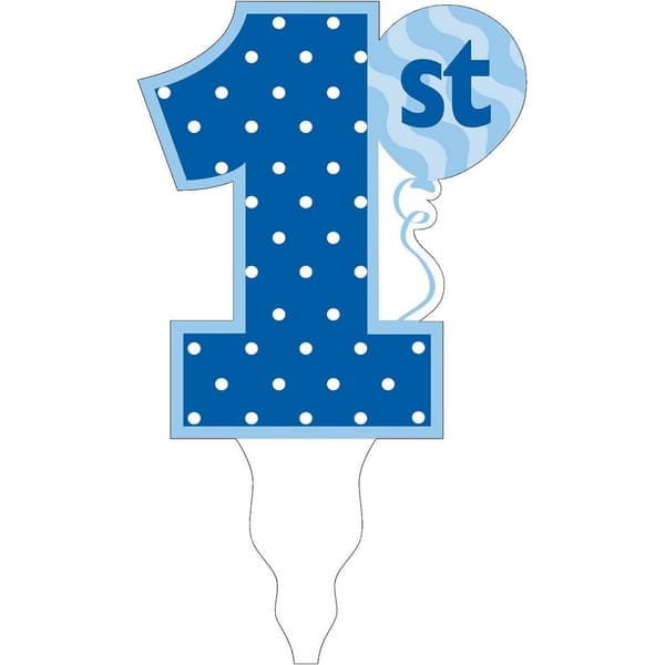 Creative Converting 1. fødselsdag kage Topper Blue/White One Size