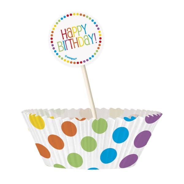 Unique Party Rainbow Kit Cake Topper Set (Pack of 24)