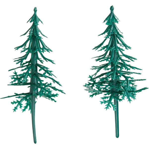 Anniversary House Fir Tree Plastic Cake Topper (Pack of 2) Green One Size