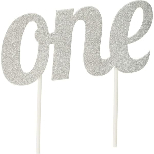 Creative Party Glitter 1st Birthday Cake Topper Silver One Size