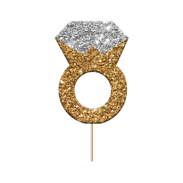 Anniversary House Ring för förlovning Cupcake Topper (12-pack) Gold/Silver One Size