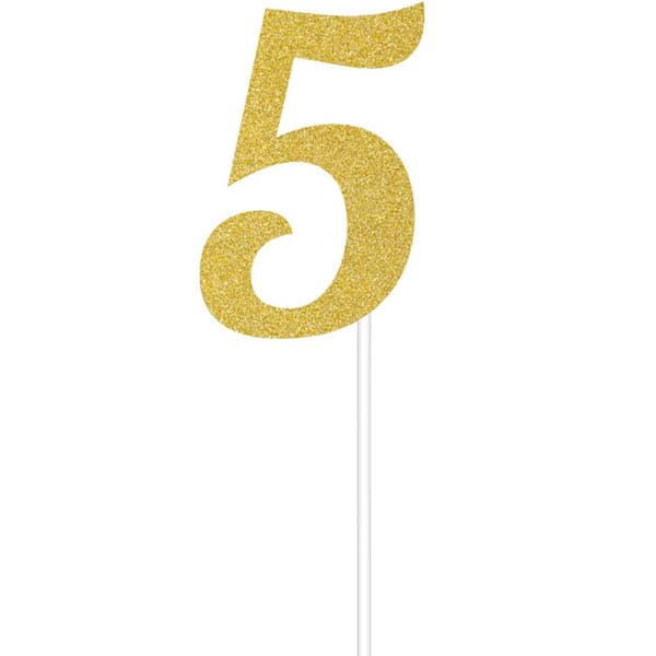 Creative Party Nummer 5 Glitter Tårtspade Gold One Size