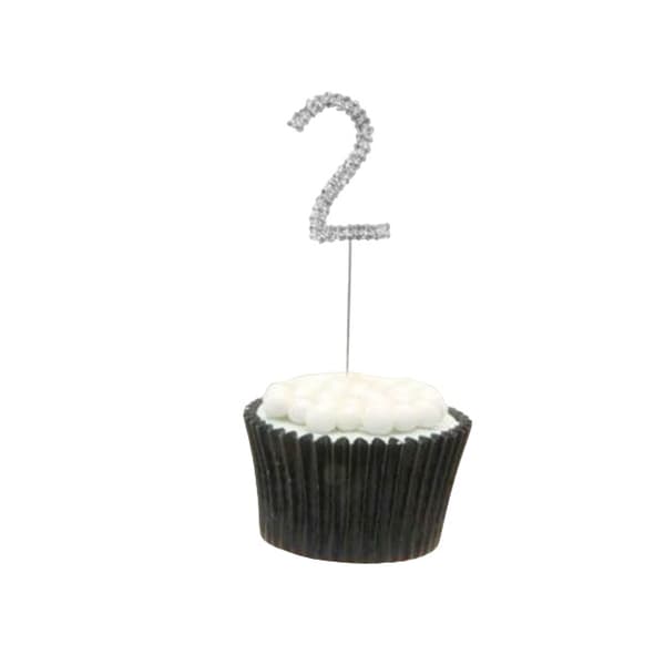 Apac Rhinestone 2nd Birthday Cake Topper Silver One Size