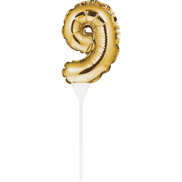 Creative Party 9 Inflatable Balloon Cake Topper Gold One Size