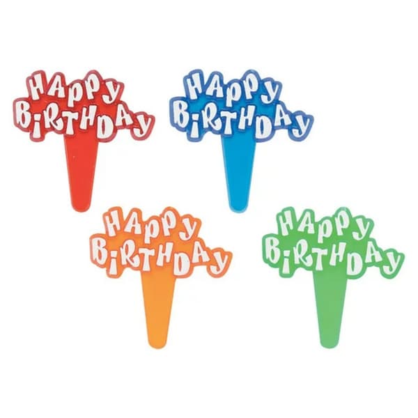 Jewel Happy Birthday Cake Topper (Pack of 5) Multicoloured One Size