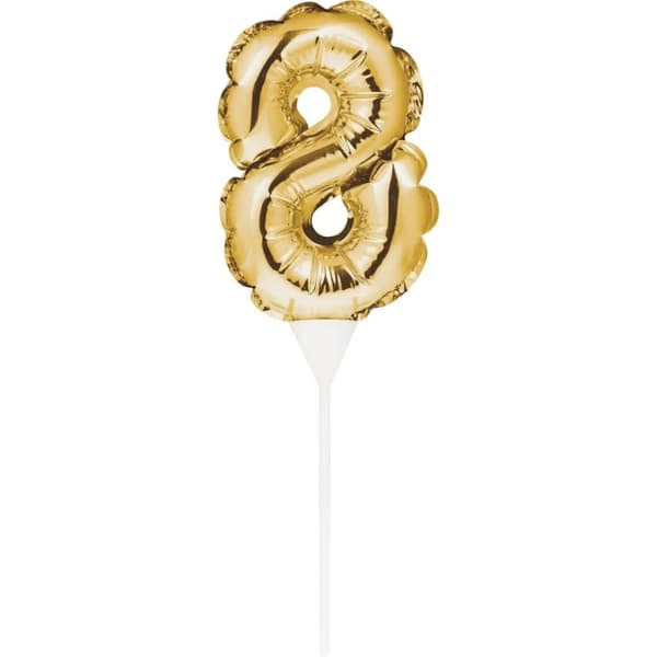 Creative Party 8 Tårtspets med ballong Gold One Size