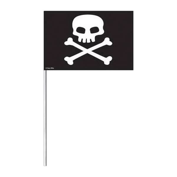 Creative Party Pirate Plastic Food Flags (Pack of 8) Black/White One Size