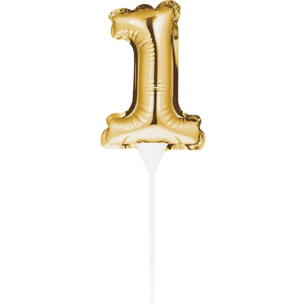 Creative Party Number 1 Inflatable Balloon Cake Topper Gold One Size