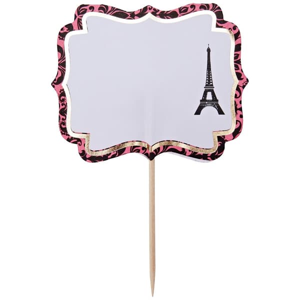 Amscan A Day In Paris Cocktail Sticks White/Black/Pink One Size