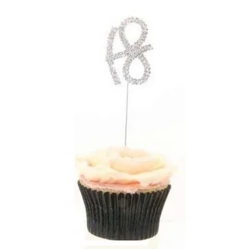 Apac Diamante Cake Topper Silver One Size
