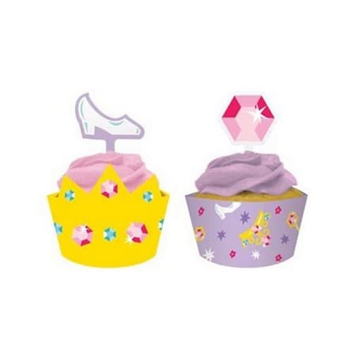 Creative Party Tårtdekoration med slott (Förpackning med 24 st) Yellow/Purple/Multicoloured One Size