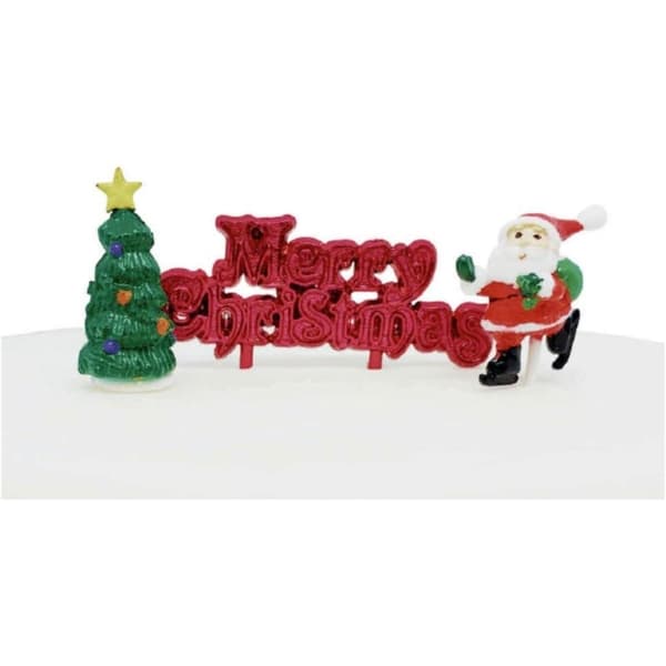 Anniversary House Santa Cute Cake Decorating Kit (Pack of 3) Red/Green One Size