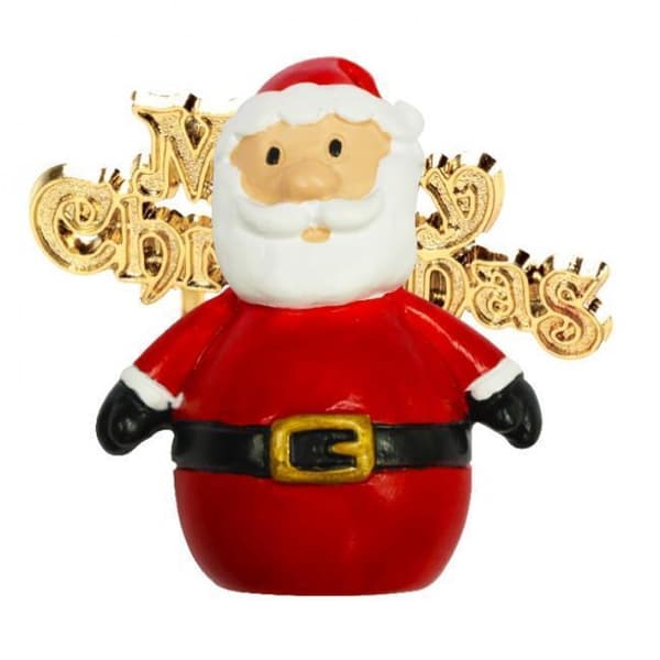 Creative Party Cartoonized Santa Claus Christmas Cake Topper (Pack of 2) Red/Gold One Size