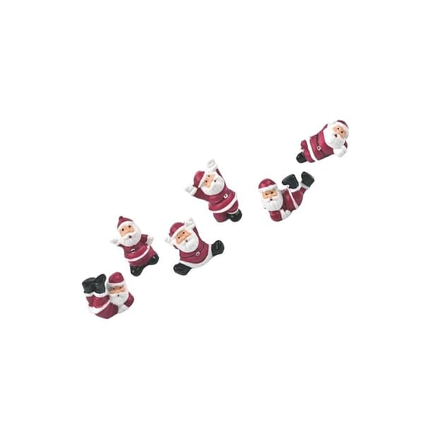 Santa Claus Christmas Plastic Cake Topper (Pack of 7)