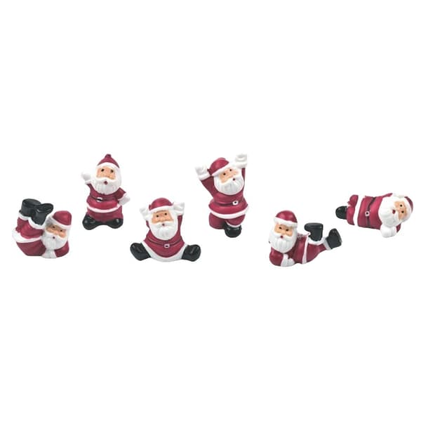 Santa Claus Christmas Plastic Cake Topper (Pack of 7)