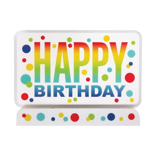 Unique Party Flashing Spotted Birthday Cake Topper Multicoloured One Size
