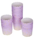 Pikkukuva 3 / 3: Paperikupit, muffinivuoat, violetit, kultaiset pisteet, 60xk55 mm/50 kpl.