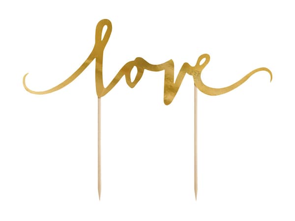 Love kagetopper, guld, 17 cm (1 karton / 50 stk.)