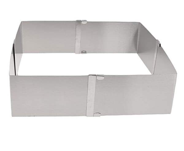 Justerbar kant hög 8 cm rektangulär bakplåt 15x15/28x28 cm