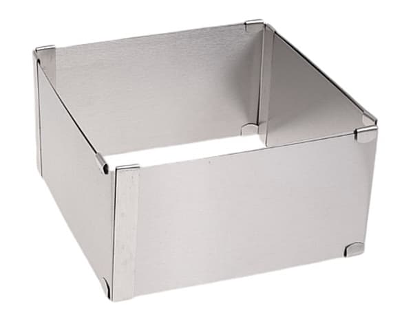 Justerbar kant hög 8 cm rektangulär bakplåt 15x15/28x28 cm