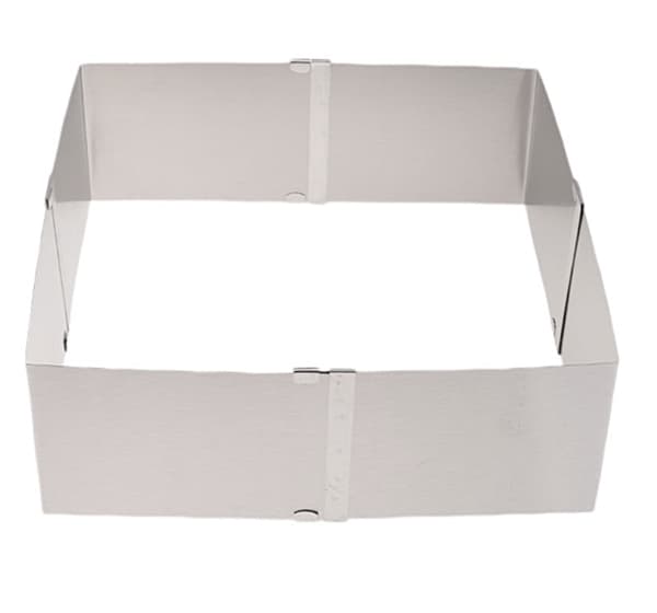 Justerbar kant hög 10 cm rektangulär bakplåtsform 15x15/28x28 cm