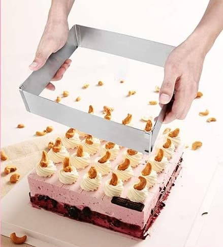 Justerbar kant hög 10 cm rektangulär bakplåtsform 15x15/28x28 cm