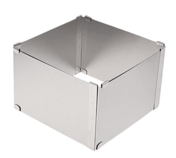 Justerbar kant hög 10 cm rektangulär bakplåtsform 15x15/28x28 cm