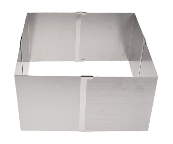 Justerbar kant hög 15 cm rektangulär 15x15/28x28 cm bakplåtsform