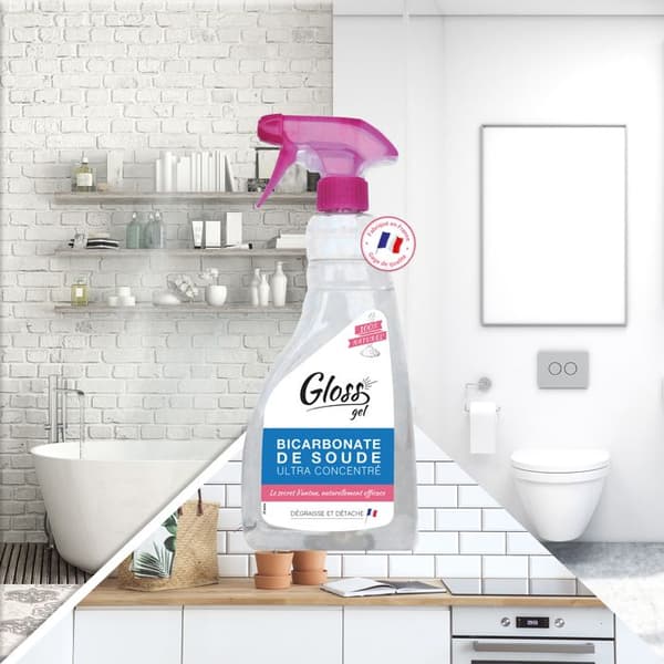 GLANS - Bakpulvergelé - Rengör, avfettar och fläckar - Ultrakoncentrerad - Naturlig formel - 750ml - Fransk tillverkning