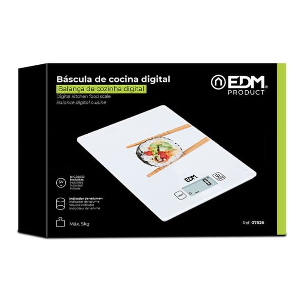 køkkenvægt EDM 07526 Hvid 5 kg