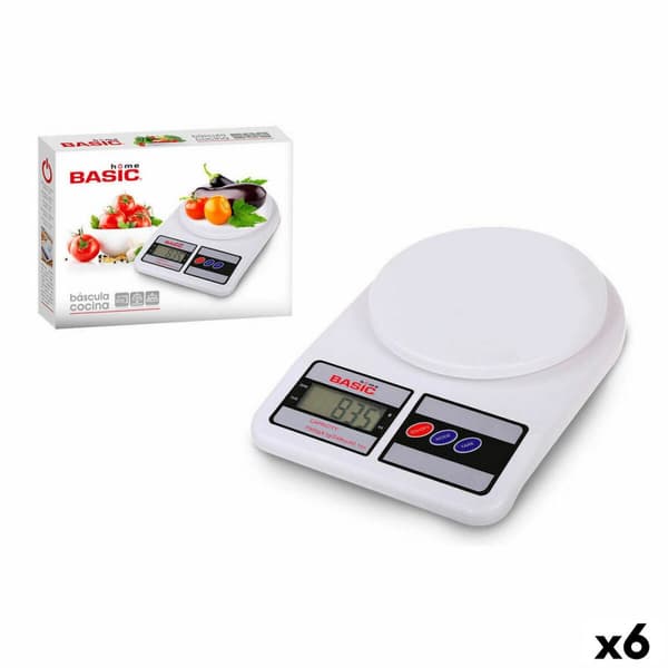 køkkenvægt Basic Home Digital 7 kg Hvid 23 x 16 x 3,6 cm (6 enheder)