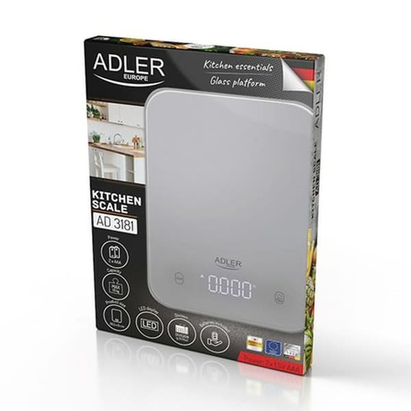 Keittiövaaka Adler AD 3181g Harmaa 10 kg