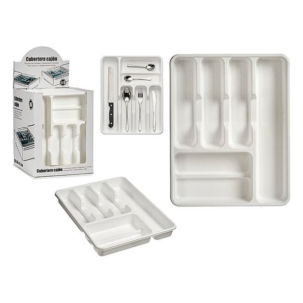 Besticks-sortering Plast Vit (30 x 4,5 x 38 cm)