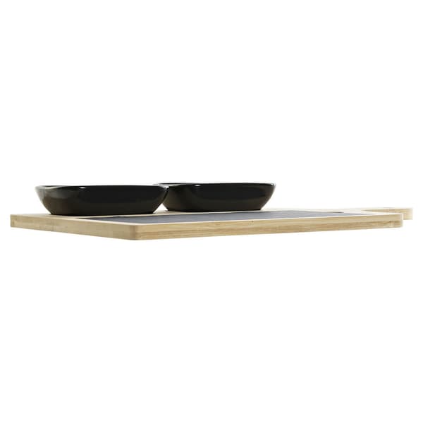 Alkuruokasetti DKD Home Decor Musta Luonnollinen Bambu Muovinen Kivitavara Taulu Cottage 33 x 19,7 x 3,5 cm (4 pcs)