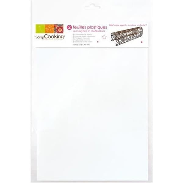 A4-plastark - SCRAPCOOKING - Set om 2 - Vit - 21 x 29,7 cm - Halvstyv