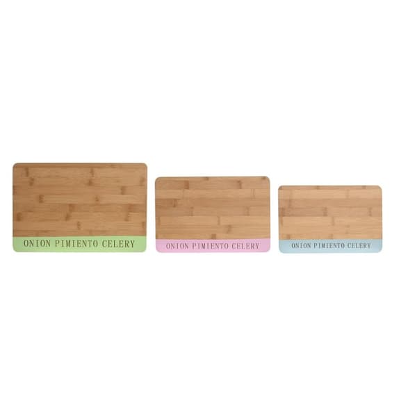 Skjærebrett DKD Home Decor Blå Grønn Rosa Bambus 33,5 x 22,4 x 1,2 cm