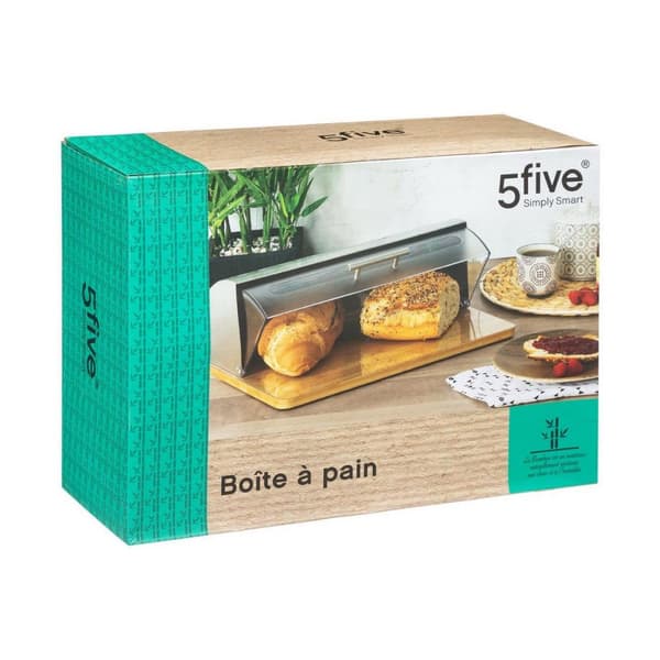 Brødkurv 5five Simply Smart Bambou cuisine Sølv Forkrommet 39 x 26,5 x 15,5 cm Tre