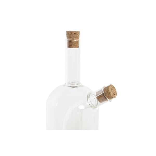 Cruet DKD Home Decor 9 x 6,5 x 21,5 cm Gjennomsiktig Kork 500 ml Borosilikatglass