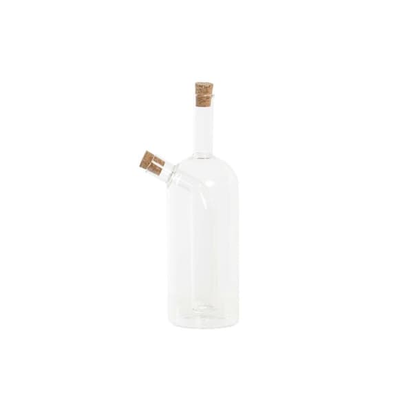 Cruet DKD Home Decor 9 x 6,5 x 21,5 cm Gjennomsiktig Kork 500 ml Borosilikatglass