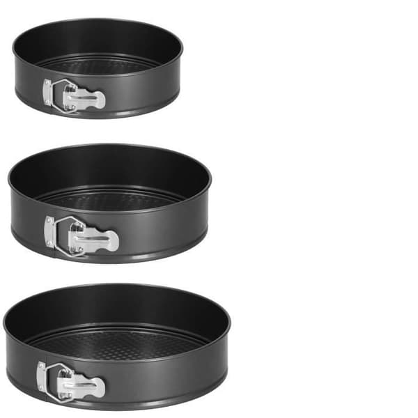 Tårtformar - SPRINGOS® - Set med 3 runda tallrikar - Diameter 23, 25, 27 cm - Non-stick - Stål