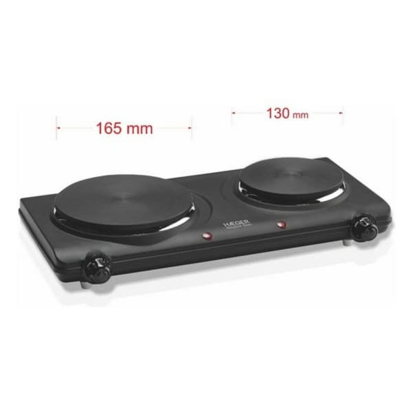 Elektrisk Varmeplate Haeger HP-02B.013A Svart 2 Kokeplater Flerfarget 2250W