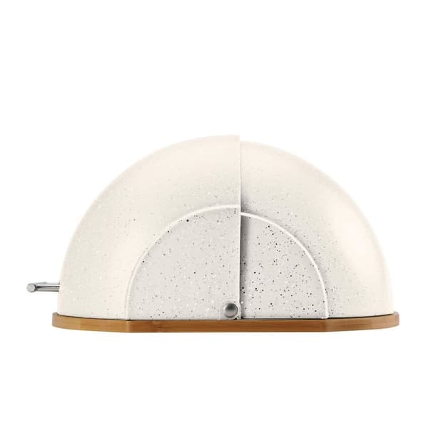 Brødkurv Feel Maestro MR-1678 Beige Sølvfarvet Træ Plastik 1 Dele 27,5 x 21 x 37,5 cm
